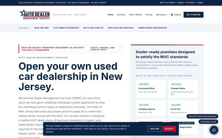 Screenshot of autodealermanagementservices.com