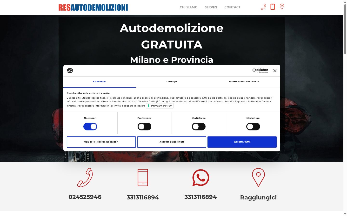 Screenshot des Einwilligungsbanners vor jeglicher Interaktion