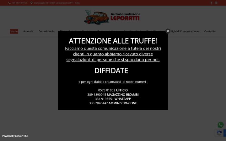 Screenshot of autodemolizioneleporatti.com