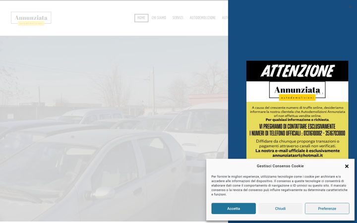 Screenshot ta' autodemolizioniannunziata.com