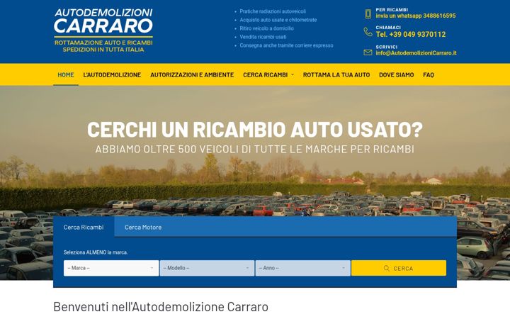 Screenshot of autodemolizionicarraro.com
