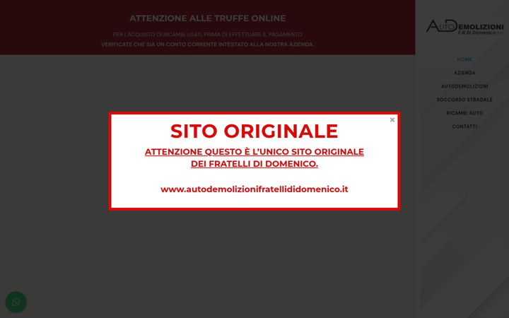 Screenshot van autodemolizionifratellididomenico.it