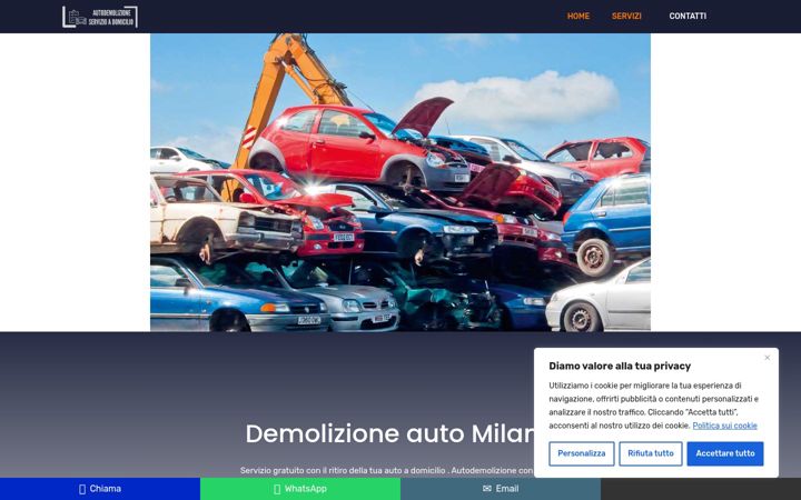 Screenshot of autodemolizionimilano.com