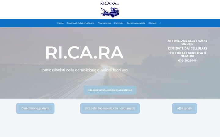 Screenshot of autodemolizioniricara.it