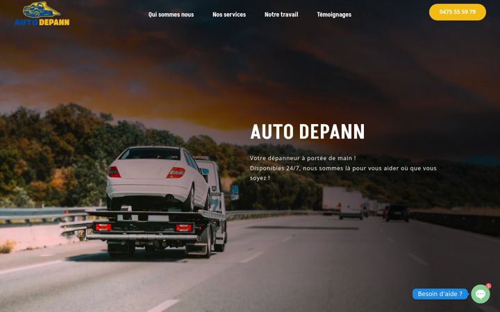 Screenshot of autodepann.be