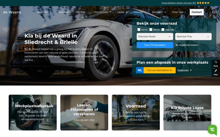 Screenshot of autodewaard.nl