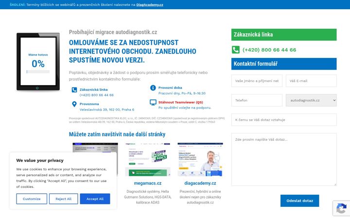Snímek obrazovky autodiagnostik.cz