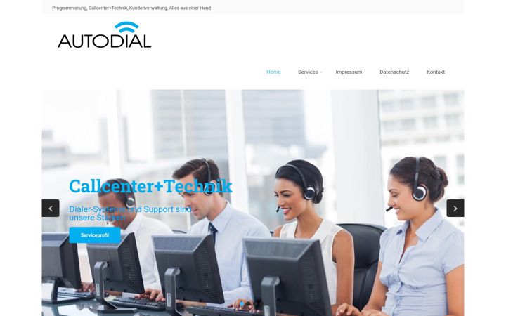 Screenshot of autodial.eu