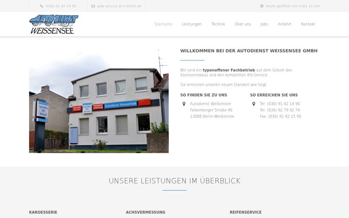 Skjermbilde av autodienst-weissensee.de