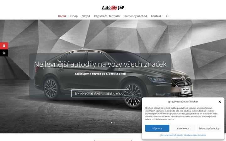 Snímek obrazovky autodilyjp.cz