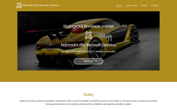 Snímek obrazovky autodilyrenault.cz