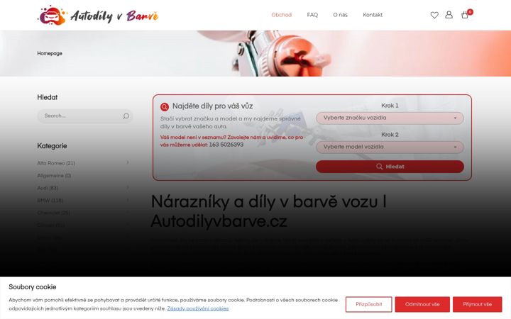 Snímek obrazovky autodilyvbarve.cz