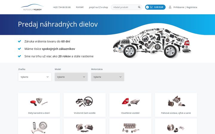 Snímek obrazovky autodilyvojkov.sk