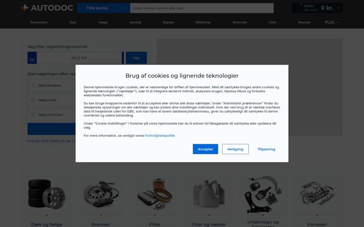 Screenshot of autodoc.dk