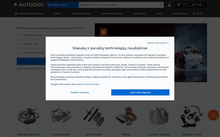 Skjermbilde av autodoc.lt