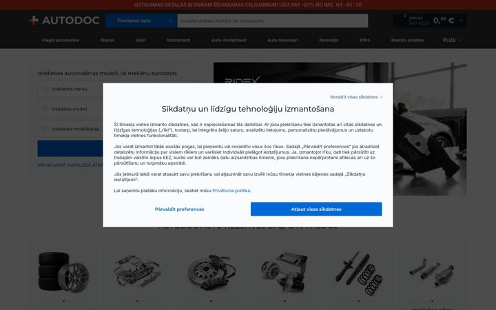 Screenshot of autodoc.lv