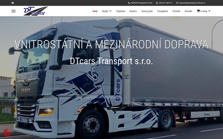Screenshot of autodoprava-dtcars.cz