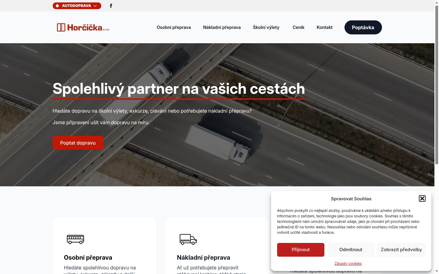 Snímek obrazovky baneru souhlasu zobrazeného před jakoukoli interakcí
