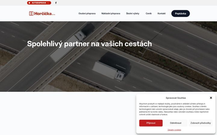 Snímek obrazovky autodoprava-horcicka.cz