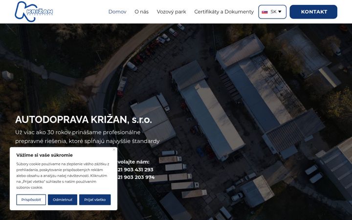 Screenshot of autodoprava-krizan.sk