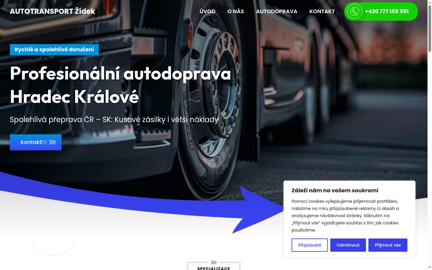 Snímek obrazovky baneru souhlasu zobrazeného před jakoukoli interakcí