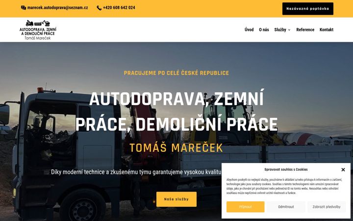 Екранна снимка на autodopravamarecek.cz