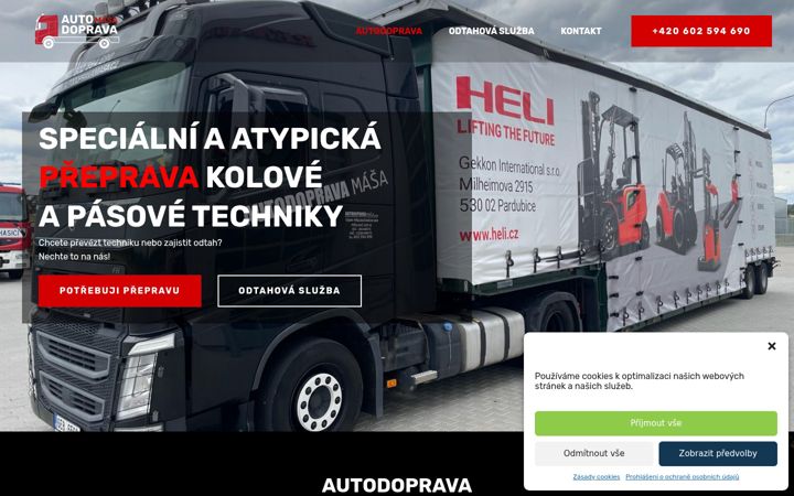 Екранна снимка на autodopravamasa.cz