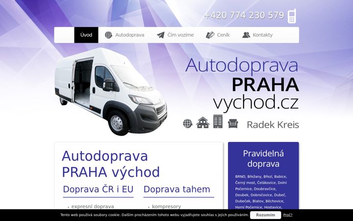 Screenshot of autodopravaprahavychod.cz