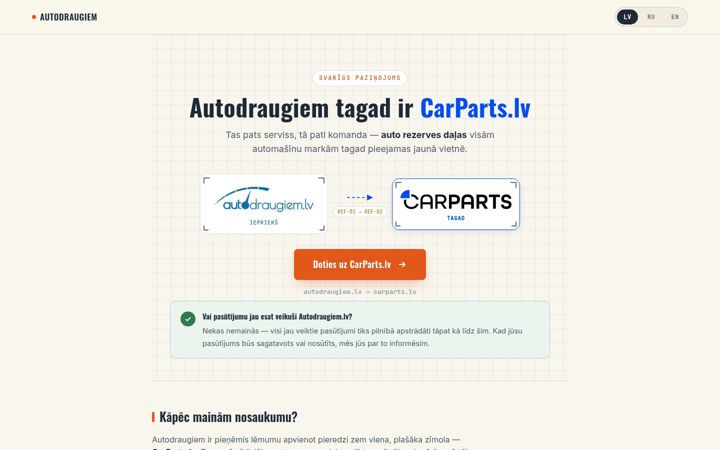 Screenshot of autodraugiem.lv