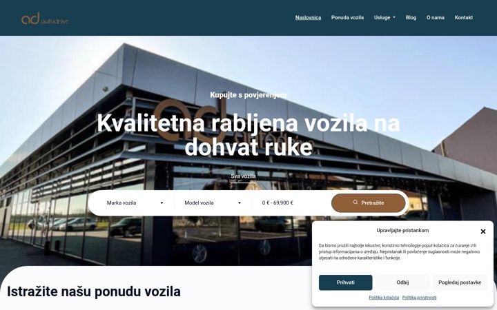 Skjermbilde av autodrive.hr