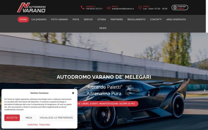 Screenshot of autodromovarano.it