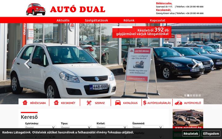 Skjermbilde av autodual.hu