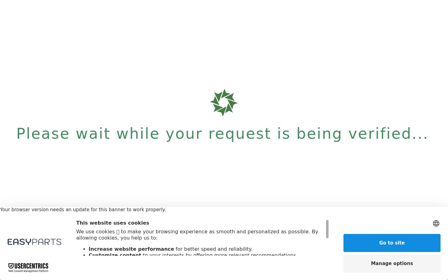 Screenshot del banner di consenso mostrato prima di qualsiasi interazione