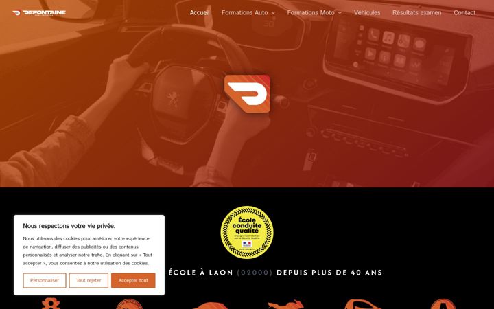 Screenshot of autoecole-defontaine.fr
