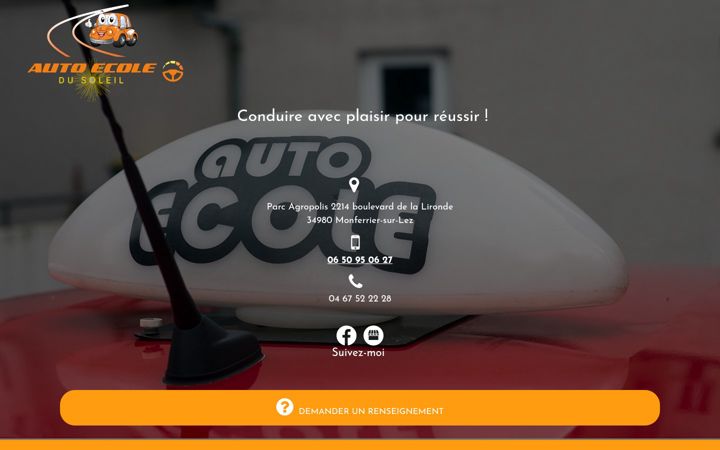 Screenshot of autoecole-dusoleil-34.fr