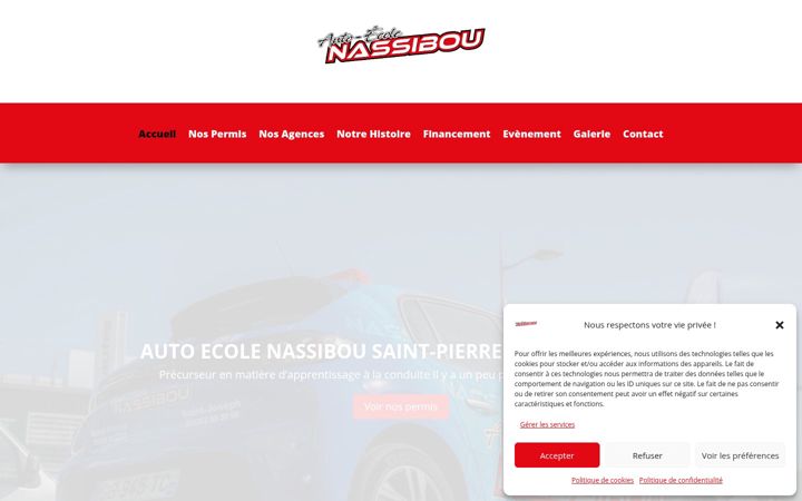 Screenshot of autoecole-nassibou.re