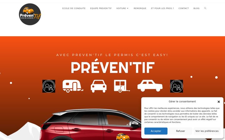 Skjermbilde av autoecole-preventif.fr
