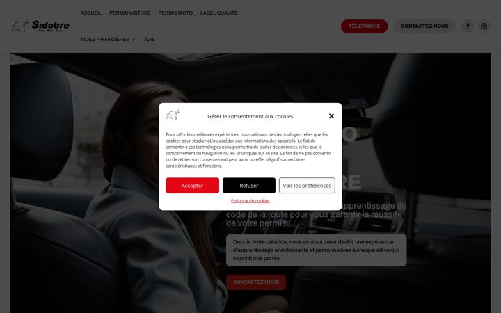 Screenshot of autoecole-sidobre.fr