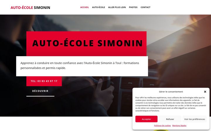 Screenshot of autoecole-simonin.fr