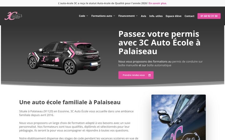 Skjermbilde av autoecole3c.com