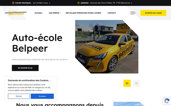 Skjermbilde av autoecolebelpeer.be