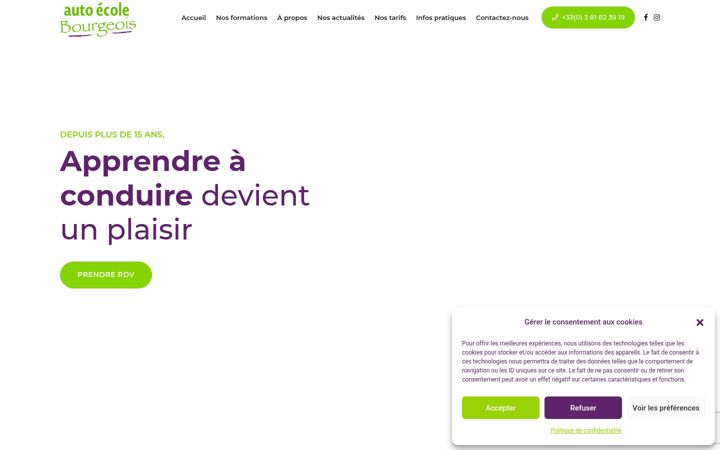 Skjermbilde av autoecolebourgeois.com