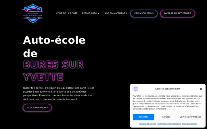 Screenshot of autoecoleburessuryvette.com