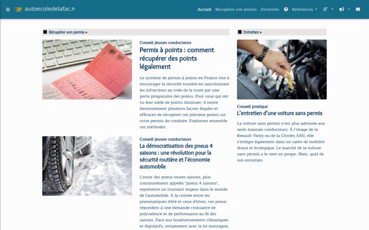 Screenshot of autoecoledelafac.fr