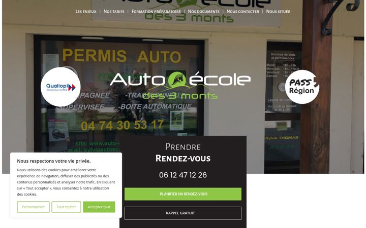Skjermbilde av autoecoledes3monts.fr