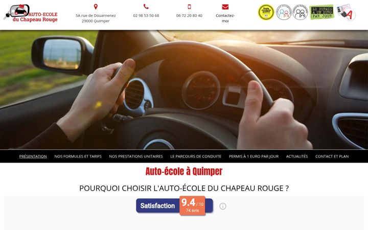 Screenshot of autoecoleduchapeaurouge.fr