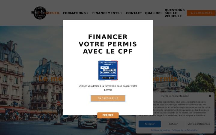 Screenshot of autoecoleduchemin.fr