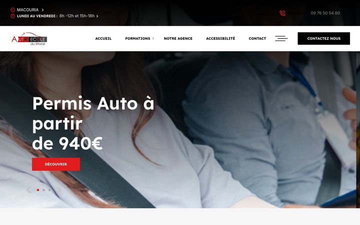 Screenshot of autoecoledulittoral.com