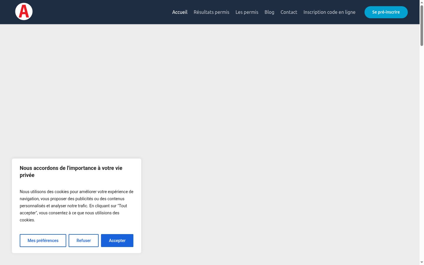 Screenshot tal-banner tal-kunsens muri qabel kwalunkwe interazzjoni