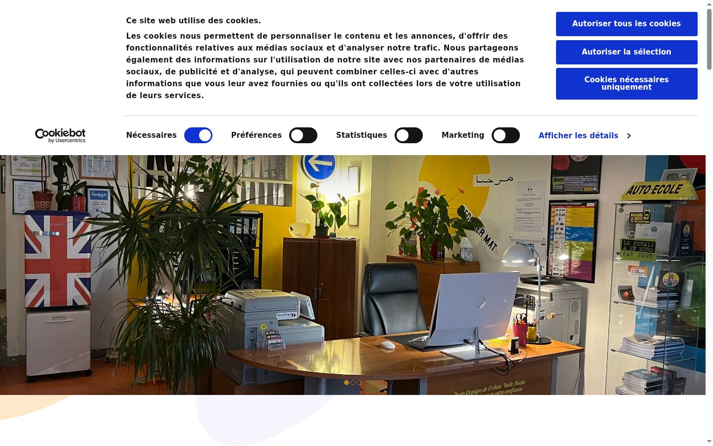 Screenshot del banner di consenso mostrato prima di qualsiasi interazione